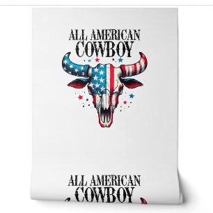 Papier Peint Tous les cowboy américains US Drapeau Vache crâne