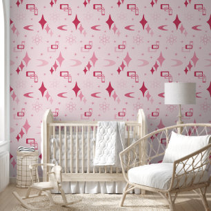 Papier Peint Tout rose Moyen-siècle moderne
