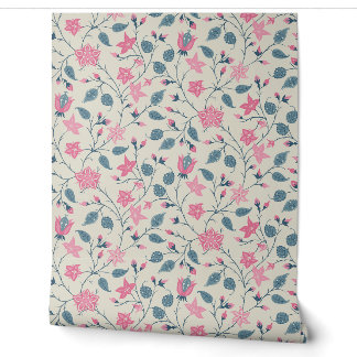 Papier Peint Trailing Floral - Paisley - Soft Pink & Dusty Blue