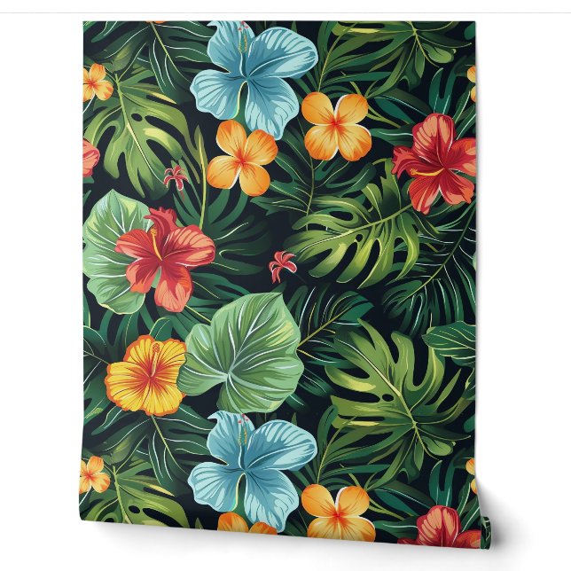 Papier Peint Tropical Blooms Floral (Déroulement)