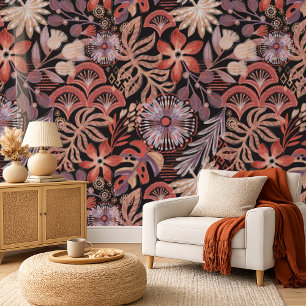Papier Peint Tropical Botanique Boho Luxuriante