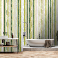 Tropical Green Stripes Motif contemporain