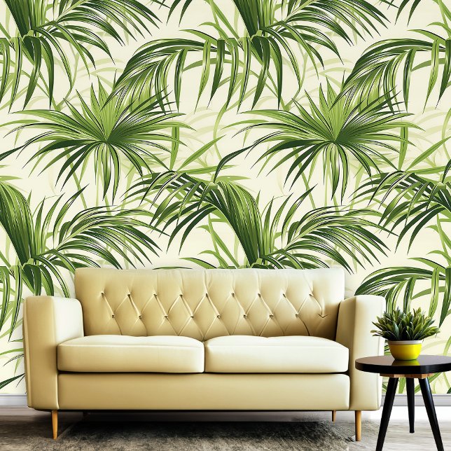 Papier Peint Tropical Palm Feuille Summer Beach Vibes (Tropical Palm Leaves Summer Beach Vibes Wallpaper)