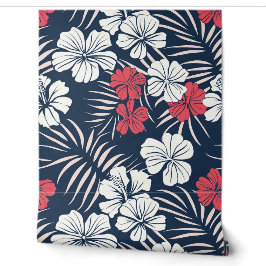 Papier Peint Tropical Pink and Navy Floral