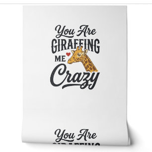 Papier Peint Tu me rends fou avec ta chemise drôle de girafe_1