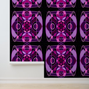 Papier Peint Tuile de mosaïque abstraite rose et violet