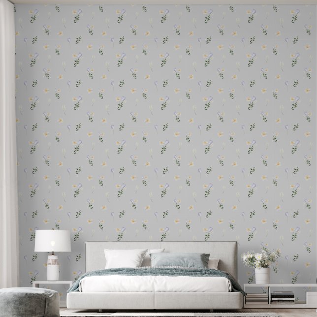 Papier Peint Tulipes et jonquilles Arrière - plan personnalisé (Chambre à coucher)