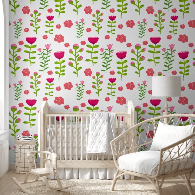 Papier Peint Tulipes florales douces (Enfants)