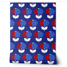 Tulipes géométriques rouge et bleu