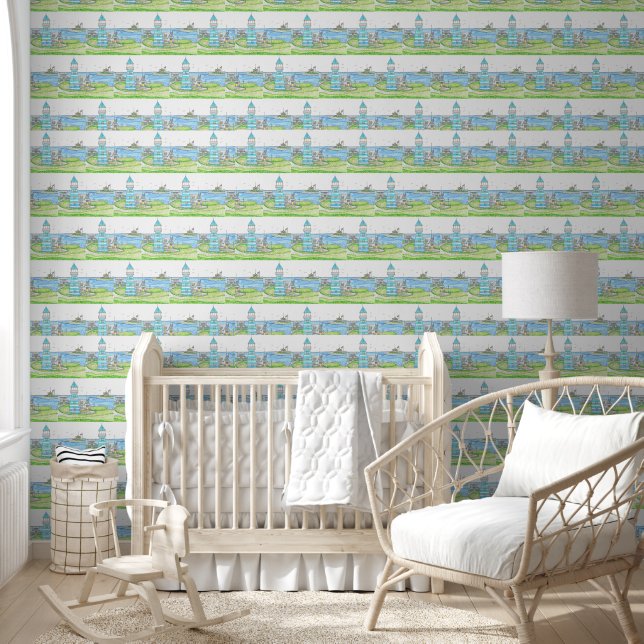 Papier Peint Turqoise, phare d'Americana (Enfants)