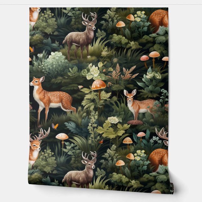 Papier Peint Twilight Forest Friends Botanical (Déroulement)