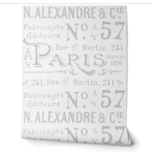 Papier Peint Typographie vintage Paris Texte Voyage