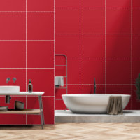 Un carré rouge entouré d'une mince bordure blanche