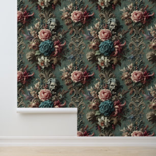 Papier Peint Un Dirge Dérangé - Design Floral Gothique