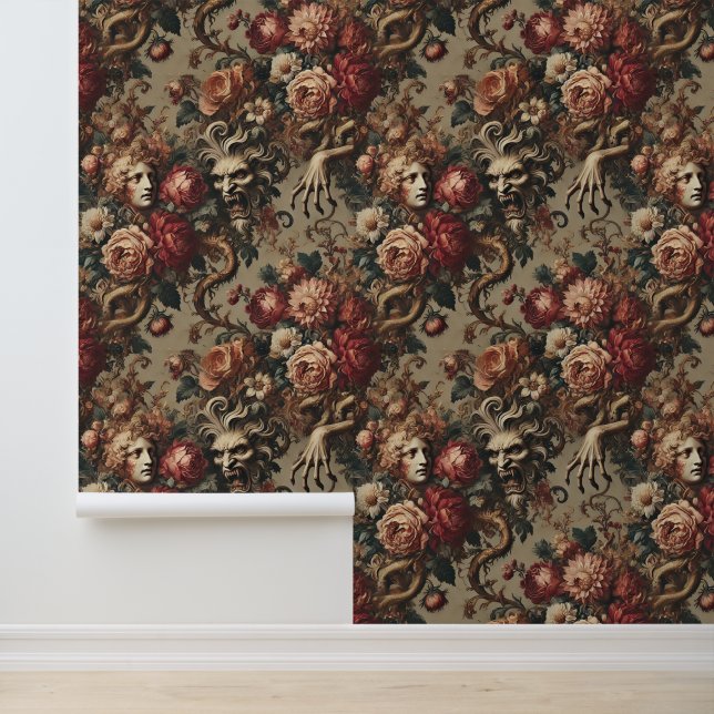 Papier Peint Une floraison prudente - gothique victorien (Application)