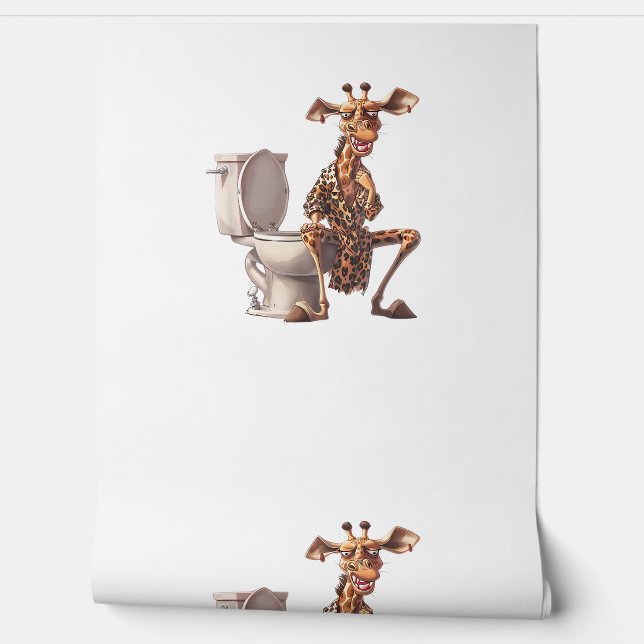 Papier Peint Une Mignonne Girafe En Pyjamas Assis Sur Des Toile (Déroulement)