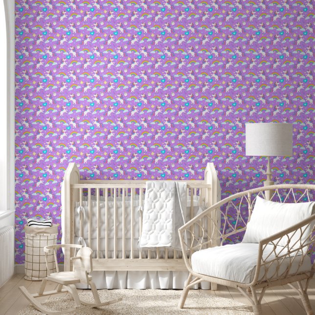 Papier Peint Unicornes Et Arcs-En-Ciel (Enfants)