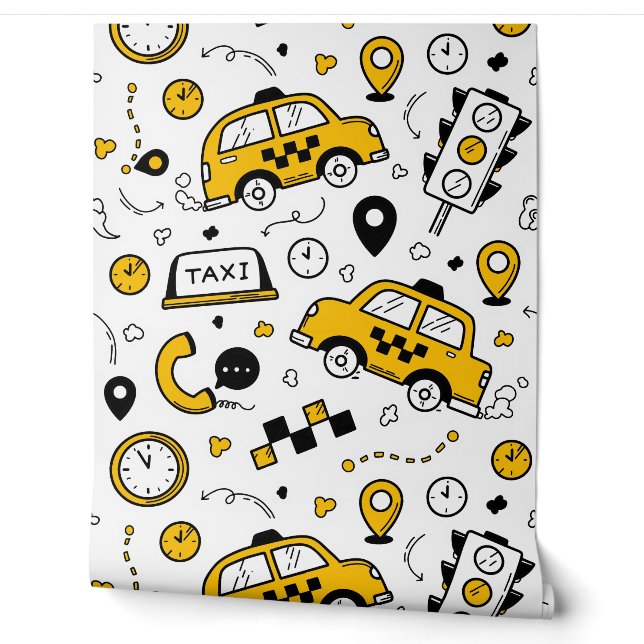 Papier Peint Urbain Aventure Taxi-Thème Pépinière (Déroulement)