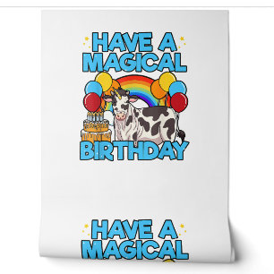 Papier Peint Vache Anniversaire Magique Arc en Ciel