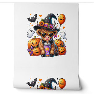 Papier Peint Vache Highland Mignonne Halloween
