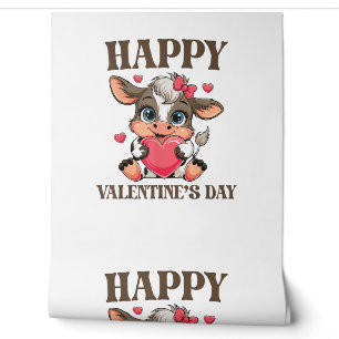 Papier Peint Vache Valentine's Day Heart Gifts tee drôle Vache 