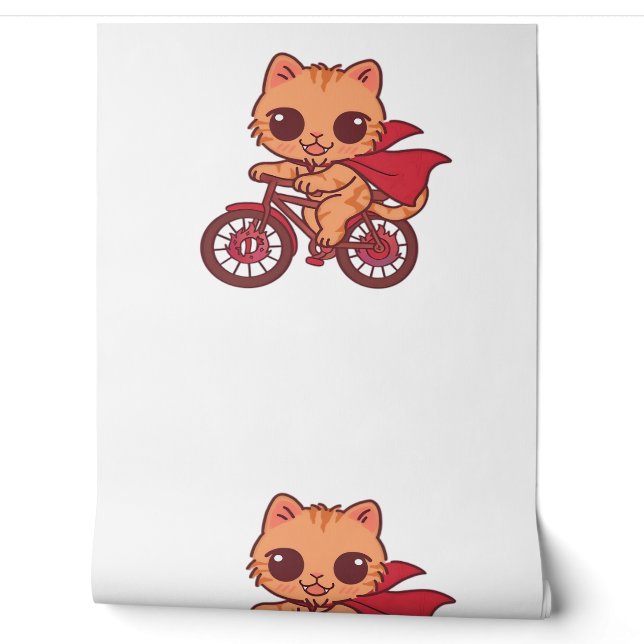 Papier Peint Vampire Chat sur la promenade à vélo d'Halloween - (Déroulement)
