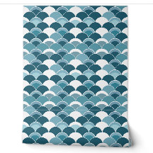 Ventilateur japonais bleu Motif d'impression