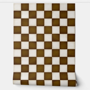 Papier Peint Vérificateurs blancs Brown et anciens