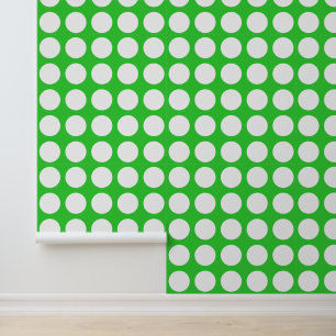 Papier Peint Vert à pois blancs tendance