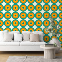 Vert bleu orange jaune rond cercles Motif