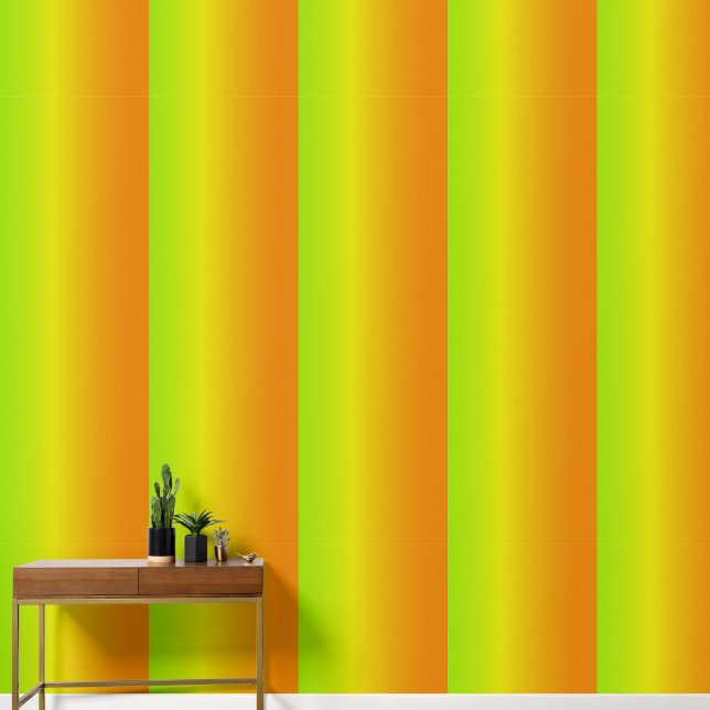 Papier Peint Vert chaux vert jaune et orange (Couloir)