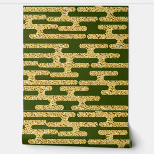 Papier Peint Vert clair Motif doré moderne Fond d'écran