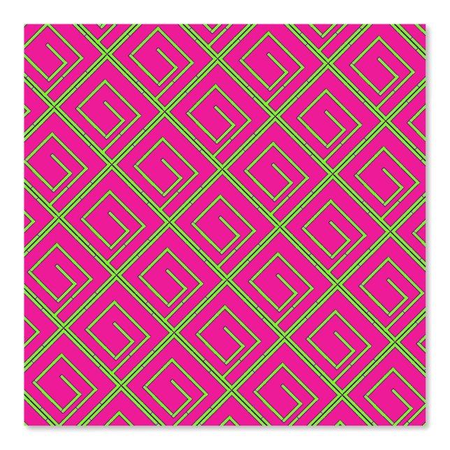 Papier Peint Vert Geo Fuchsia (Recto)