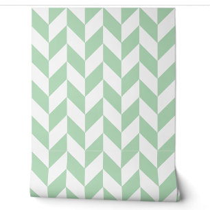 Papier Peint Vert Menthe Chevrons