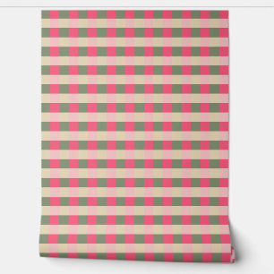 Papier Peint Vert, rose et jaune