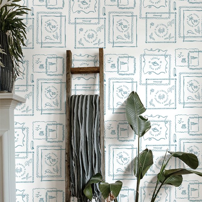 Papier Peint Vibes de l'île | Doodle côtier à main (Créateur téléchargé)