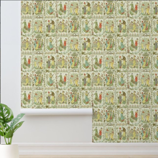 Papier Peint Victoria Era Nursery Rhyme Motif Walter Crane (Créateur téléchargé)