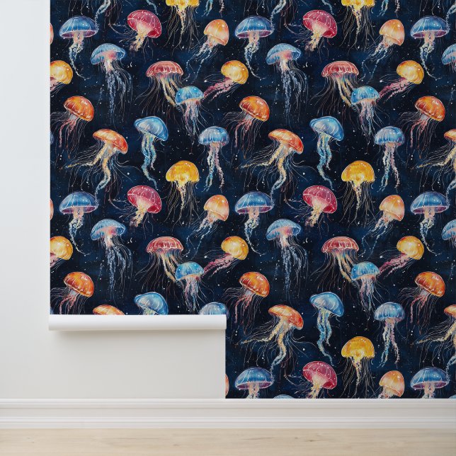 Papier Peint Vie aquatique Créateur de mer Jellyfish Dessin de  (Application)