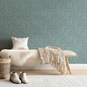 Papier Peint Vins Wavy Sketchy / delft blue