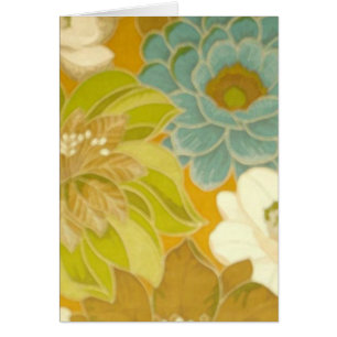 Papier peint vintage Floral, Turquoise Vert & Brow
