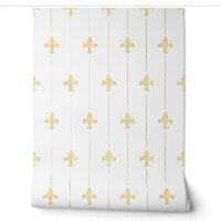 Vintage Gold Fleur-de-Lis Blanc (petite échelle)