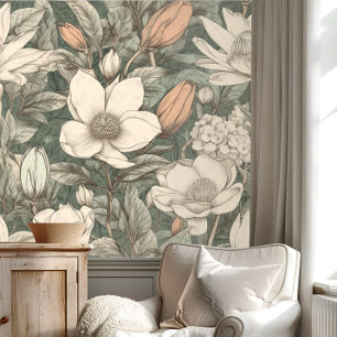 Papier Peint Vintage Magnolia Floral