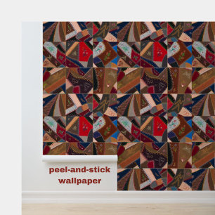 Papier Peint Vintage Patchwork Quilt Rustic Farmhouse Élégant