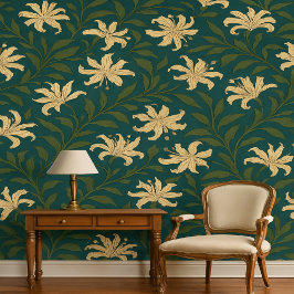 Papier Peint Vintage Sage Green Botanique Floral