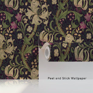 Papier Peint Vintage William Morris Golden Lilies Floral Patter