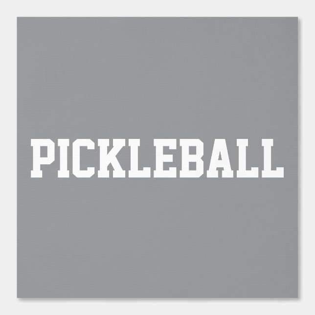 Papier Peint Vivant PICKLEBALL Blanc Sport Texte sur gris clair (Recto)
