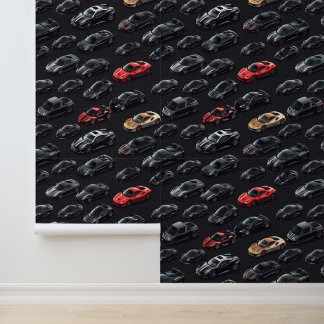 Papier Peint Voiture de sport automobile noir solide auto parki