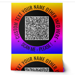Papier Peint Votre QR Code Scan Info Texte personnalisé