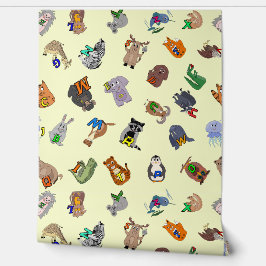 Papier Peint Wallpaper Educational print with a fun animal alph