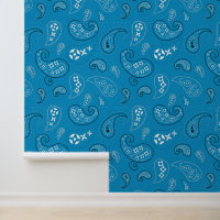 Western Bandana Paisley Motif Moyen Bleu